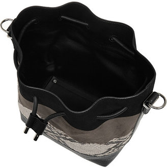 Proenza Schouler Bucket medium suede, python and leather shoulder bag