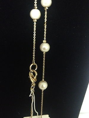 Nordstrom Gold Tone Pearl 54 inch New With Tags NWT *$48.00 N18077N1PL