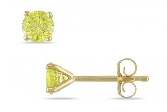 Ice 1/2 CT Yellow Diamond 14K Yellow Gold Solitaire Stud Earrings