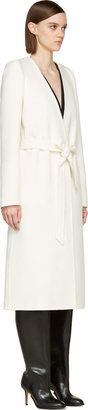 Maison Martin Margiela 7812 Maison Martin Margiela Ecru Cashmere Double Long Collarless Coat