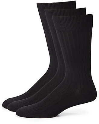 Saks Fifth Avenue Ribbed Socks/Set of 3