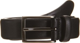 Barneys New York Men's Saffiano Leather Belt-Black
