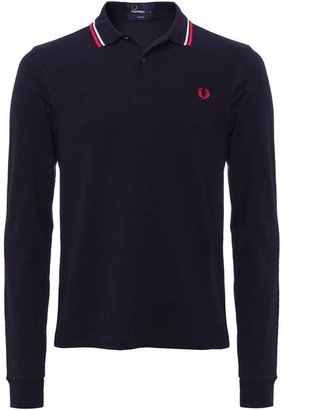 Fred Perry Long Sleeve Twin Tipped Polo Shirt