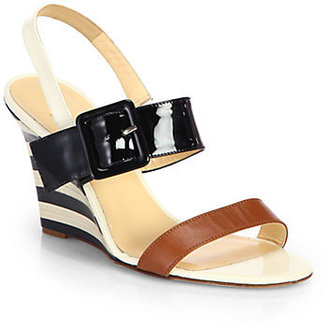 Kate Spade Isola Patent Leather Wedge Sandals