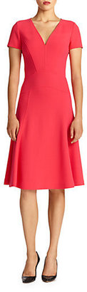 Carolina Herrera Wool V-Neck Dress