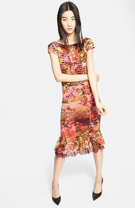 Jean Paul Gaultier Floral Print Ruffled Hem Skirt