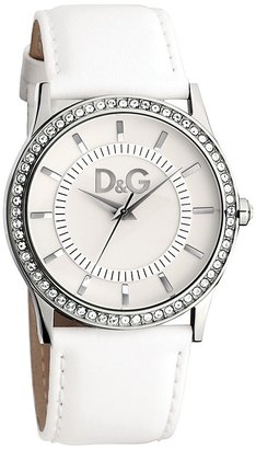 D&G 1024 D&G Watch, Women's Gloria White Leather Strap DW0518