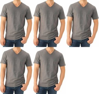 Fruit of the Loom Select Men's V-Neck T-Shirts Classic Fit Wicks Moisture Tagless 5-Pack Charcoal 2X-Large