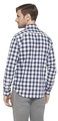 Merona Men's Plaid Cotton Shirt - Navy