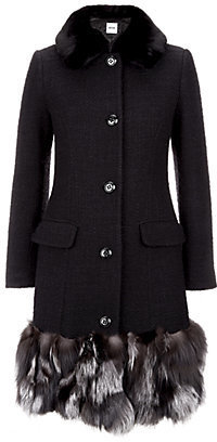 Moschino Cheap & Chic Fur Trim Coat
