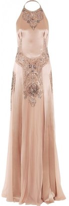 Jenny Packham PINK SILK BEADED GOWN