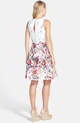 Maggy London Print Stretch Cotton Fit & Flare Dress