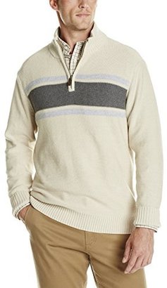 Dockers Color-Block Chest-Stripe Quarter-Zip Sweater
