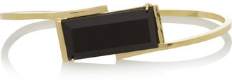 Gemma Redux 18-karat gold-plated onyx bracelet