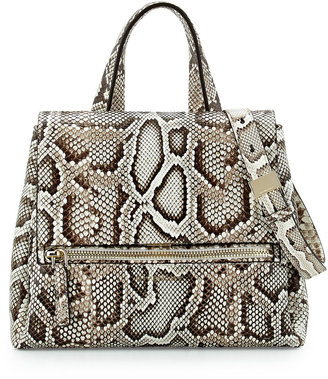 Givenchy Pandora Pure Small Python Satchel Bag, Natural