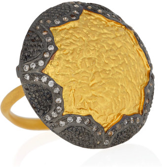 Kevia 22-karat gold-vermeil cubic zirconia ring
