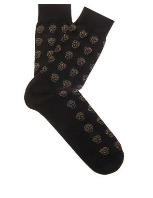 Alexander McQueen Lurex-skull cotton-blend socks