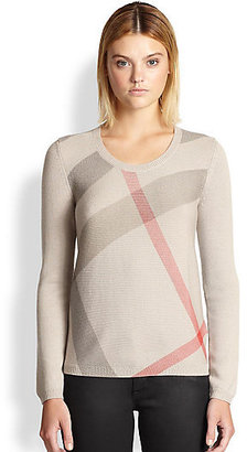 Burberry Merino Wool & Cashmere Check Sweater