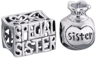 Sterling Silver Special Sister and Sister Perfume Bottle Charms (set of 2)