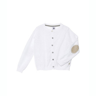 Petit Bateau Girl’S Round Neck Linen And Cotton Cardigan