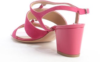 Ferragamo pink suede strappy 'Petronilla' sandals