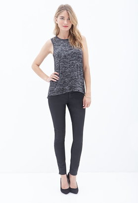 Forever 21 Contemporary Marled Tulip-Back Tank