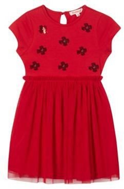 Bluezoo Girl's red sequin applique chiffon dress