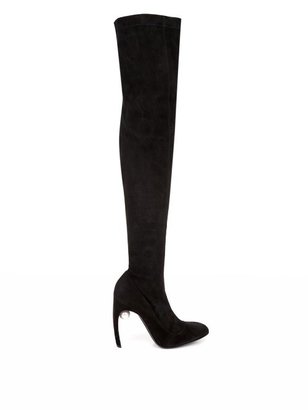 Nicholas Kirkwood Pearl over the knee suede boots