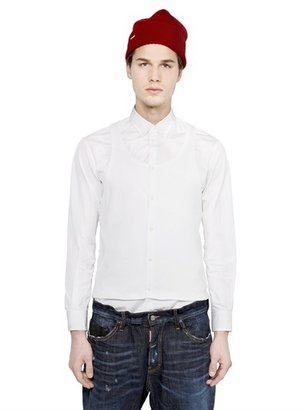 DSquared 1090 Cotton Jersey Tank Top And Poplin Shirt