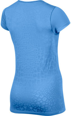 Nike Women's Dri-Fit Knit Printed Running Shirt-Blue