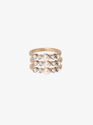 Torrid Gemstone & Pearl Midi Ring Set