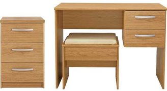 Hallingford 2 Pc 3 Drawer Chest Package - Oak Effect.