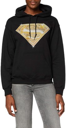 Dc Comics Women's Official Superman Bling Logo Hooded Sweatshirt Hoodie