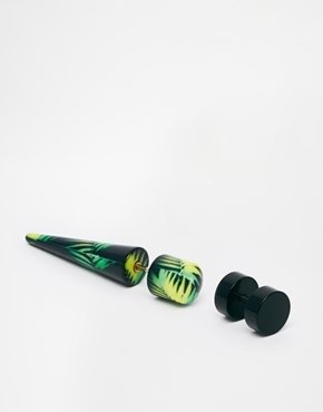 ASOS Spike Plug Earrings - Green