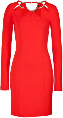 Roberto Cavalli Jersey Embellished Collar Dress Gr. 34