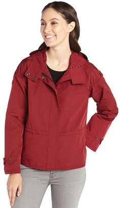 Lafayette 148 New York claret hooded cinch waist jacket