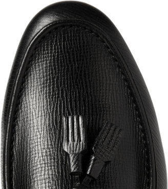 Lanvin Cross-Grain Leather Tassel Loafers