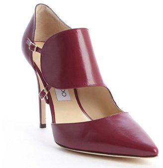 Jimmy Choo orchid purple leather 'Heath' buckle strap detail pointed toe pumps