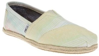 Toms New Womens Yellow Multi Classic Textile Shoes Espadrilles Slip On