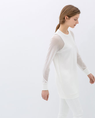 Zara 29489 Dress With Mesh Sleeve