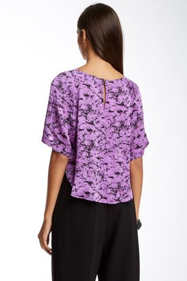 Robert Rodriguez Silk Graphic Cropped Blouse