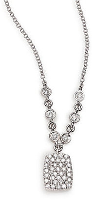 Diamond & 14K White Gold Six-Bezel Bar Pendant Necklace