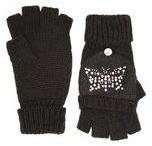 Dorothy Perkins Womens Black Fingerless Gloves- Black