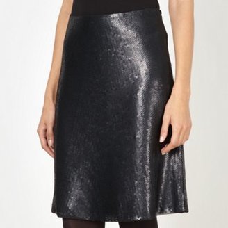 J by Jasper Conran Designer black sequinned skirt