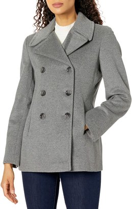 Calvin Klein Women's Double-Breasted Classic Peacoat - ShopStyle Wool Coats