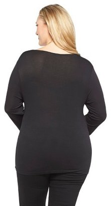 Paisley Sky Women's Plus Size Long Sleeve Crossover Top
