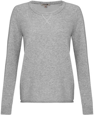 Jigsaw Cashmere Raglan Sweatshirt, Pale Grey