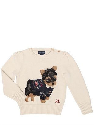 Ralph Lauren Dog Motif Heavy Cotton Sweater
