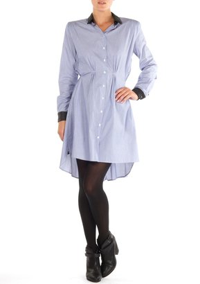 Band Of Outsiders Leather Detail Shirt Dress