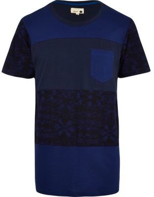 Humör Blue colour block t-shirt